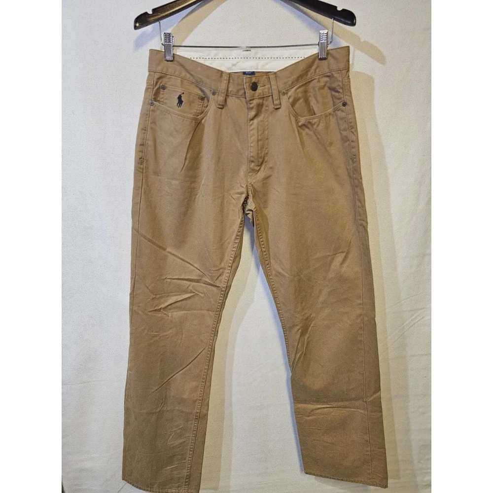 Polo Ralph Lauren Men's Classic Fit‎ Chino Pants 32x32 Khaki Embroidered